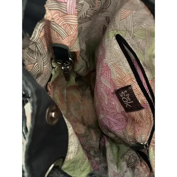 VTG Leather Backpack Purse The Sak Drawstring - Picture 5 of 8